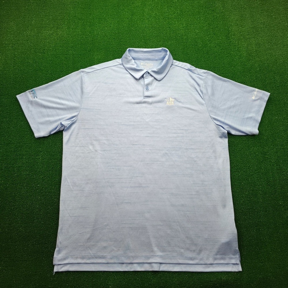 Columbia Golf FCA Performance Polo Shirt Mens XL Light Blue Embroidered Logo